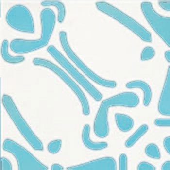 Mosaic House Moroccan tile HPC Hagan 26-13 Polar White Light Turquoise  hand painted 